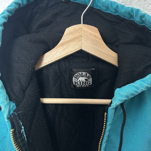 Vintage Polar King By Key Hooded Canvas Jacket “Turquoise” - Picture 10 of 11